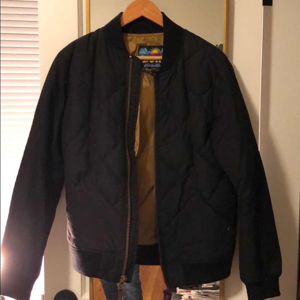 Eddie Bauer down quilted bomber jacket size small